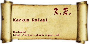 Karkus Rafael névjegykártya
